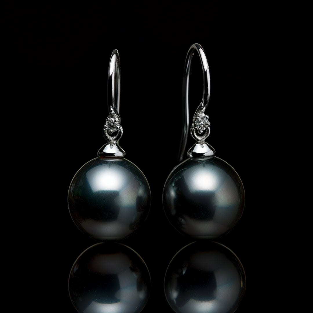 Boucles d'oreilles perle noire