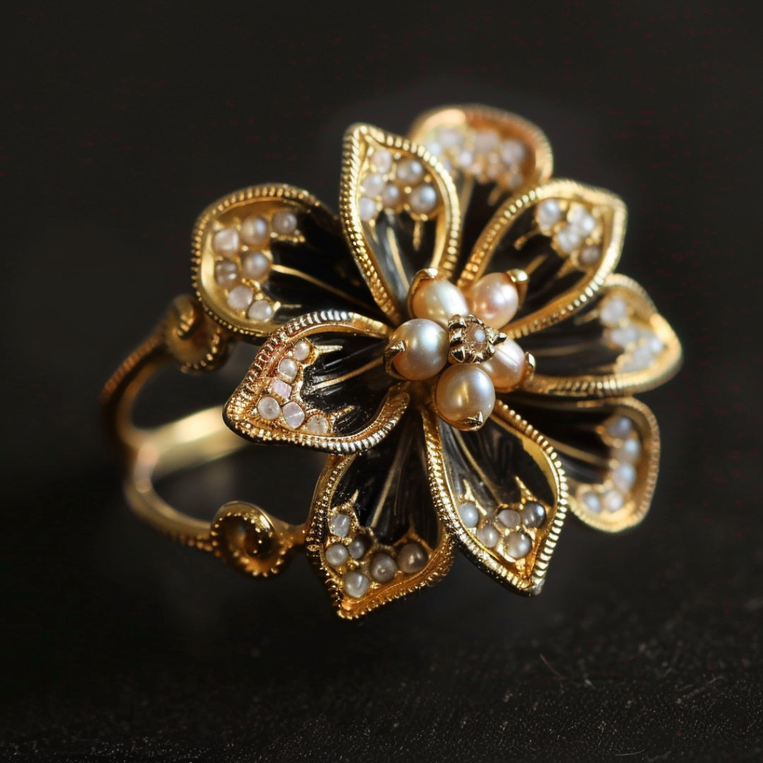Bague Perle d'Or Fleur