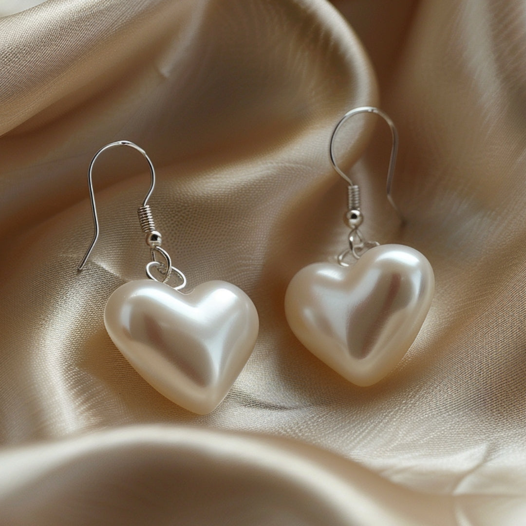 Boucles d'oreilles en perles en forme de cœur