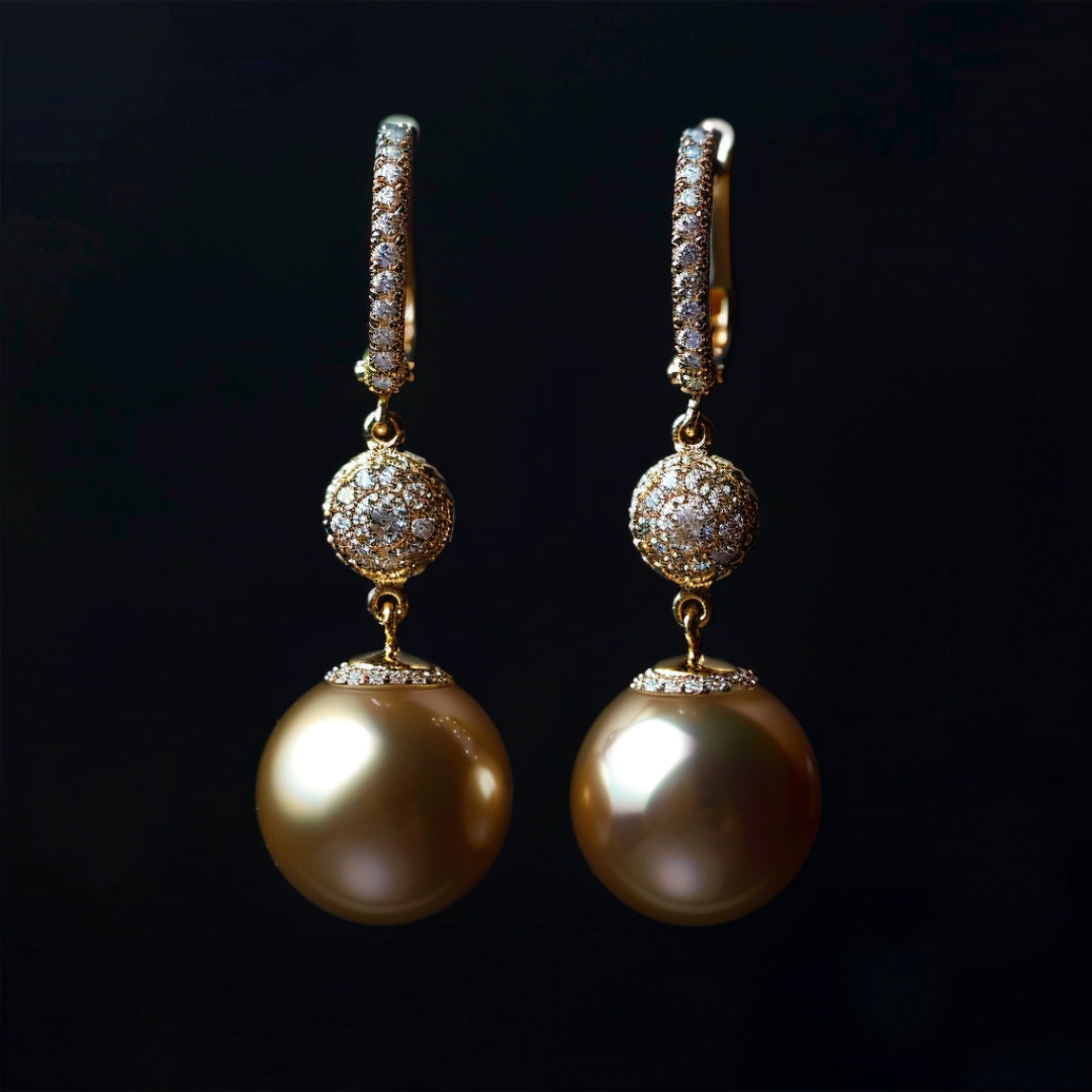 Grandes boucles d'oreilles en perles pendantes