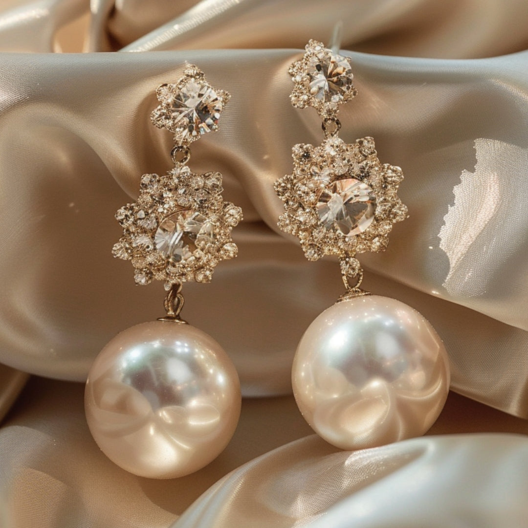 Boucles d'oreilles élégantes à perles pendantes