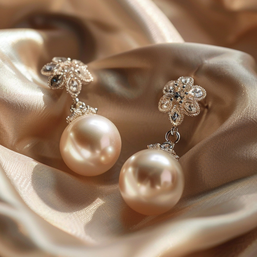 Boucles d'oreilles perle floral
