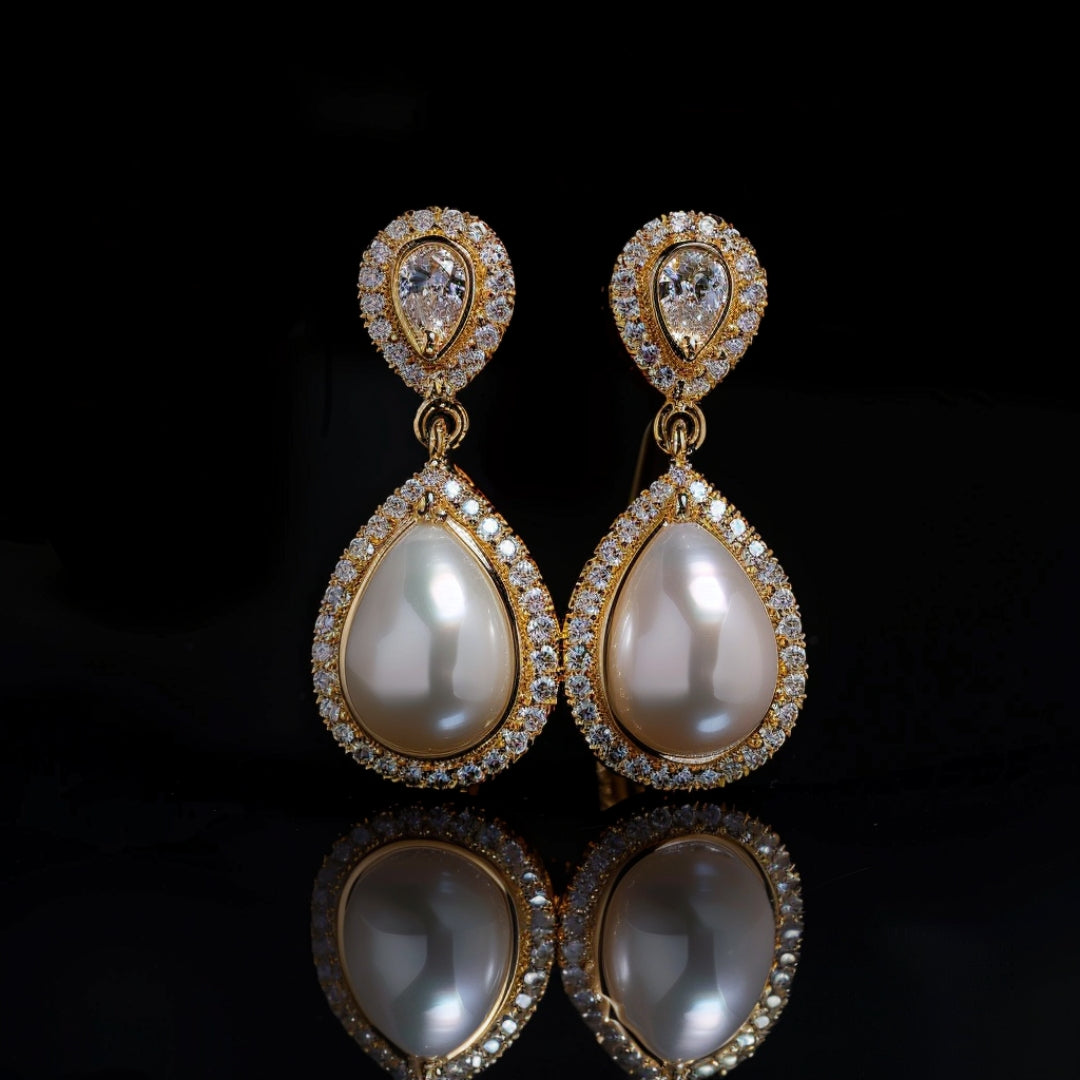 Boucles d'oreilles en forme de perle goutte d'eau