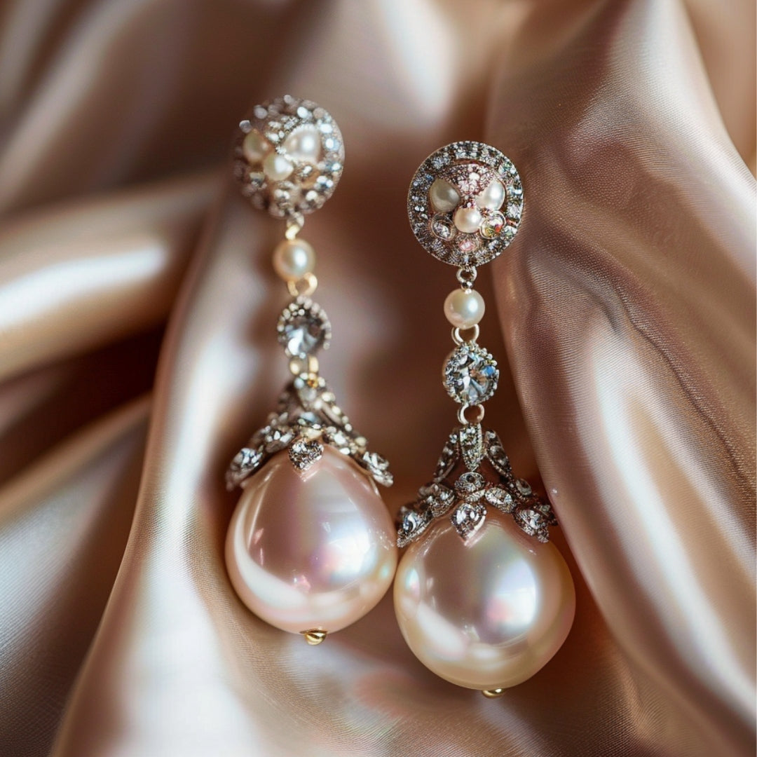 Boucles d'oreilles pendantes intemporelles en perles