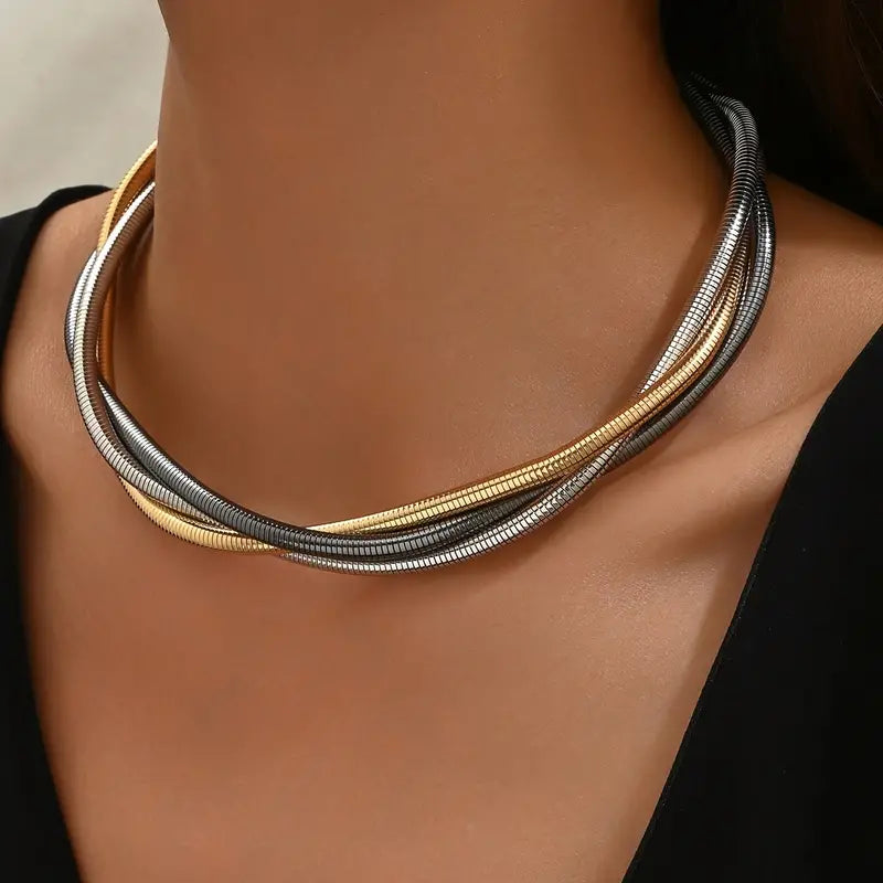 Collier Vintage Épais à Couches