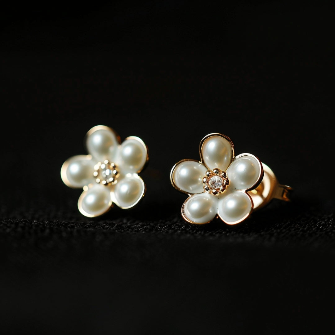 Boucles d'oreilles à fleurs en perles
