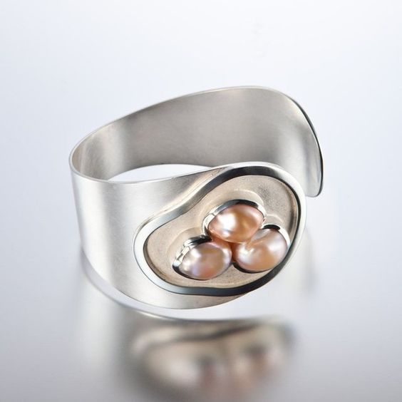 Bague Vintage en Argent et Perle Nid
