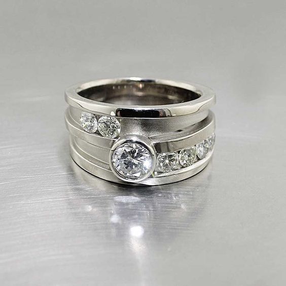 Bague en verre vintage à plusieurs couches