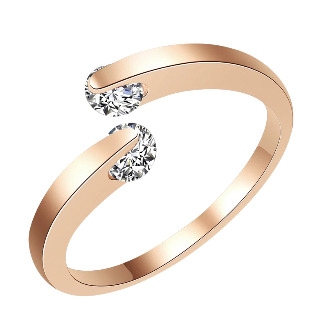 Bague en Cristal d'Or Élégante et Réglable