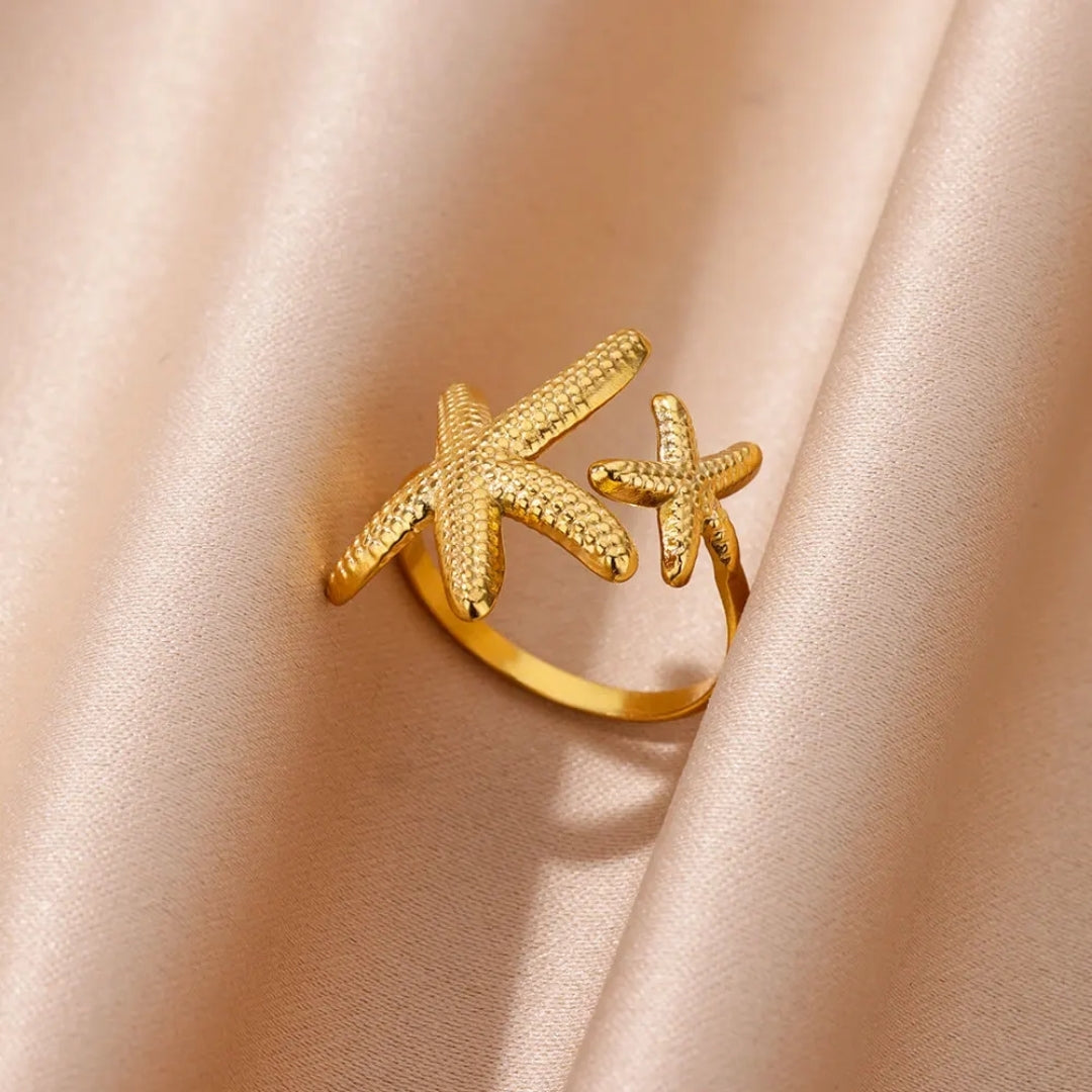 Bague Étoile Dorée Ajustable