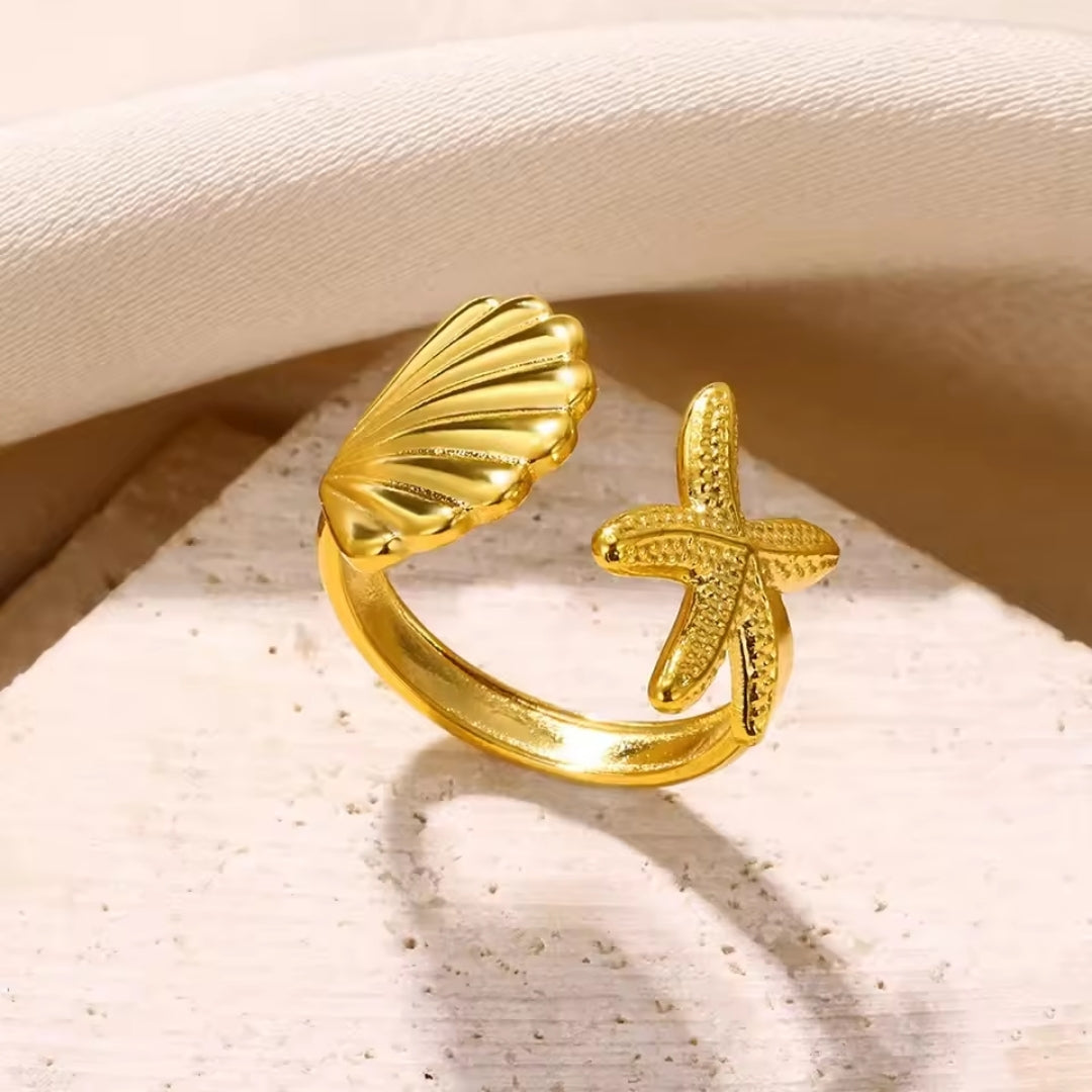 Bague Ajustable Océan Dorée