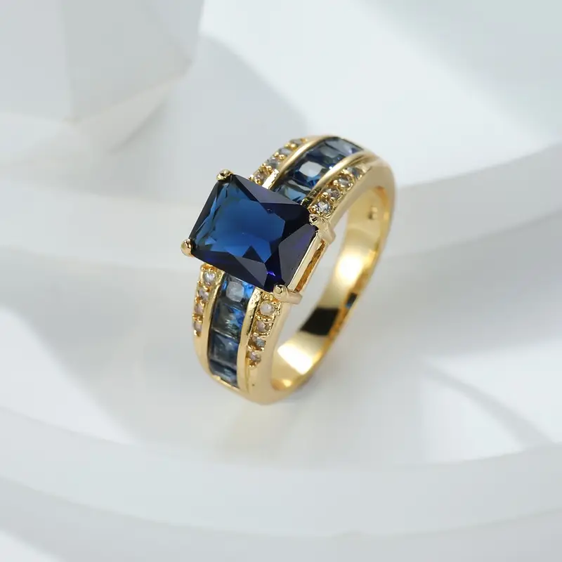 Bague en or bleu