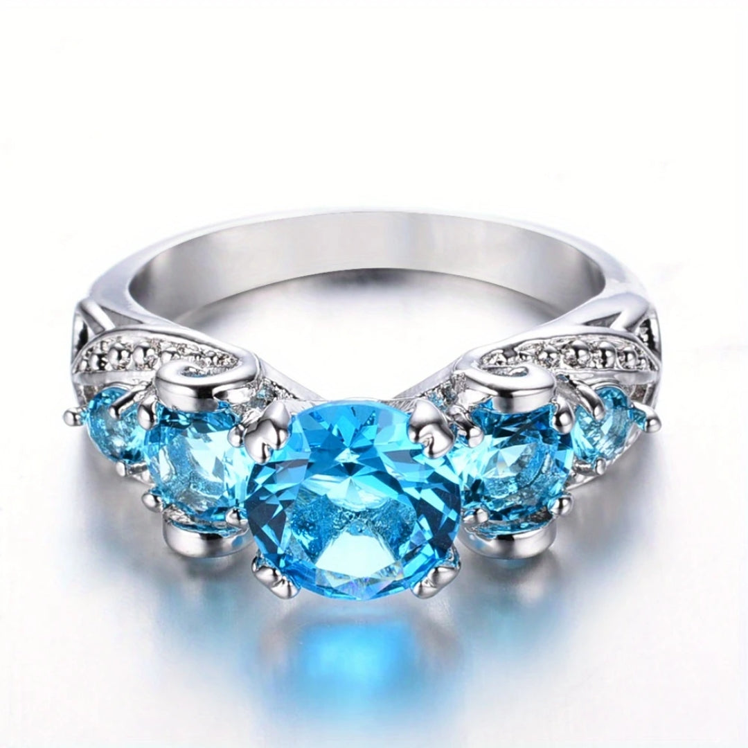 Bague en argent Crystal Blue Oval