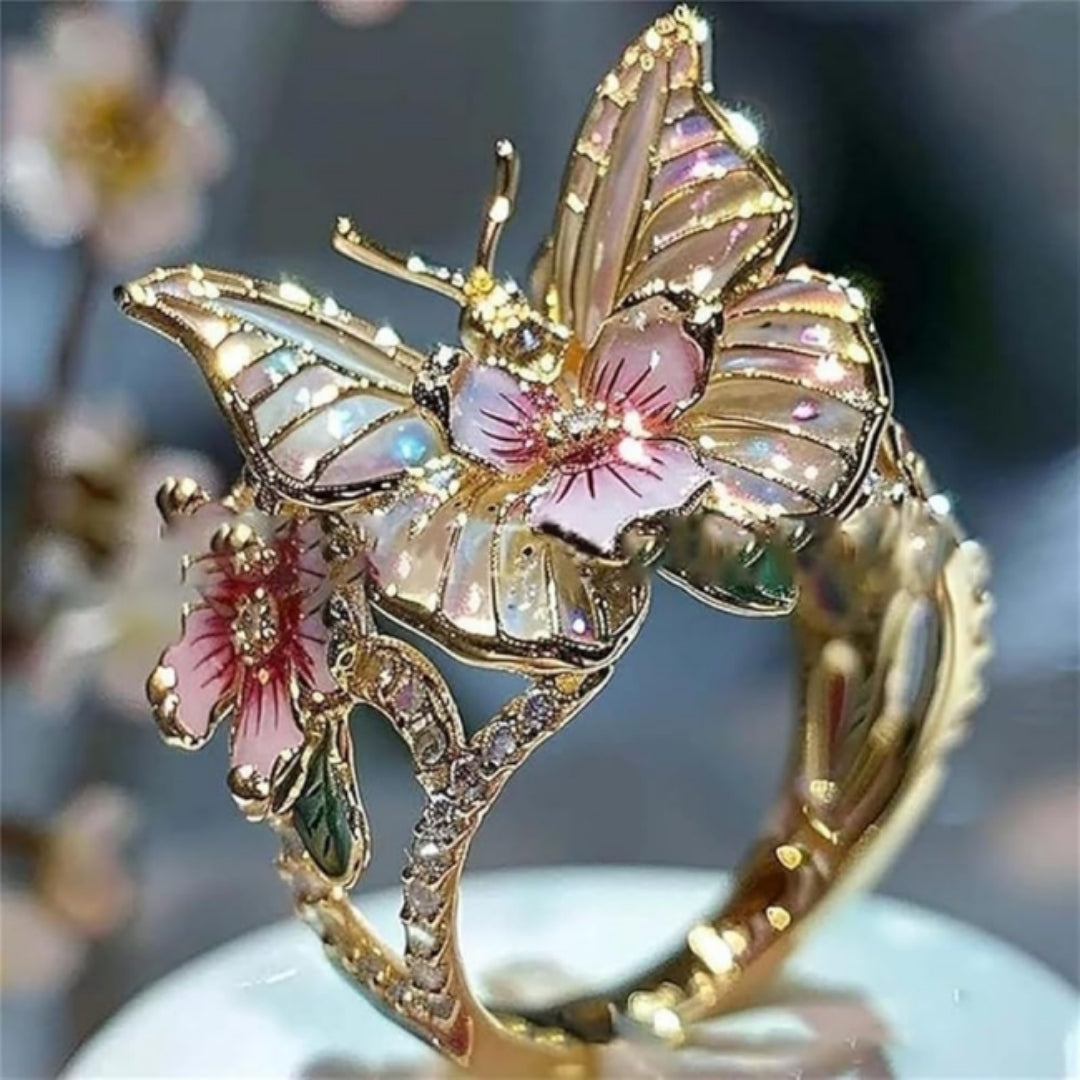 Bague Butterfly or brillante en or