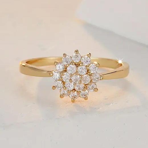 Bague en Cristal à Fleurs Lumineuses