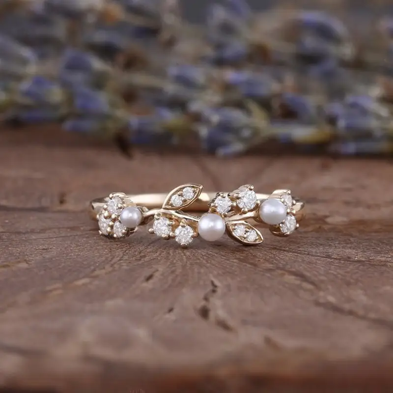 Bague en perle Bright Leaf