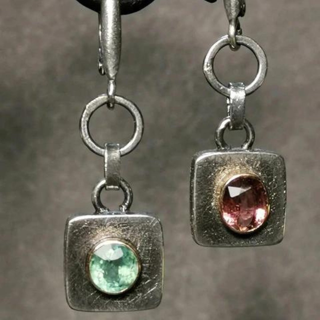 Boucles d'oreilles bohèmes en zirconium cubic argenté