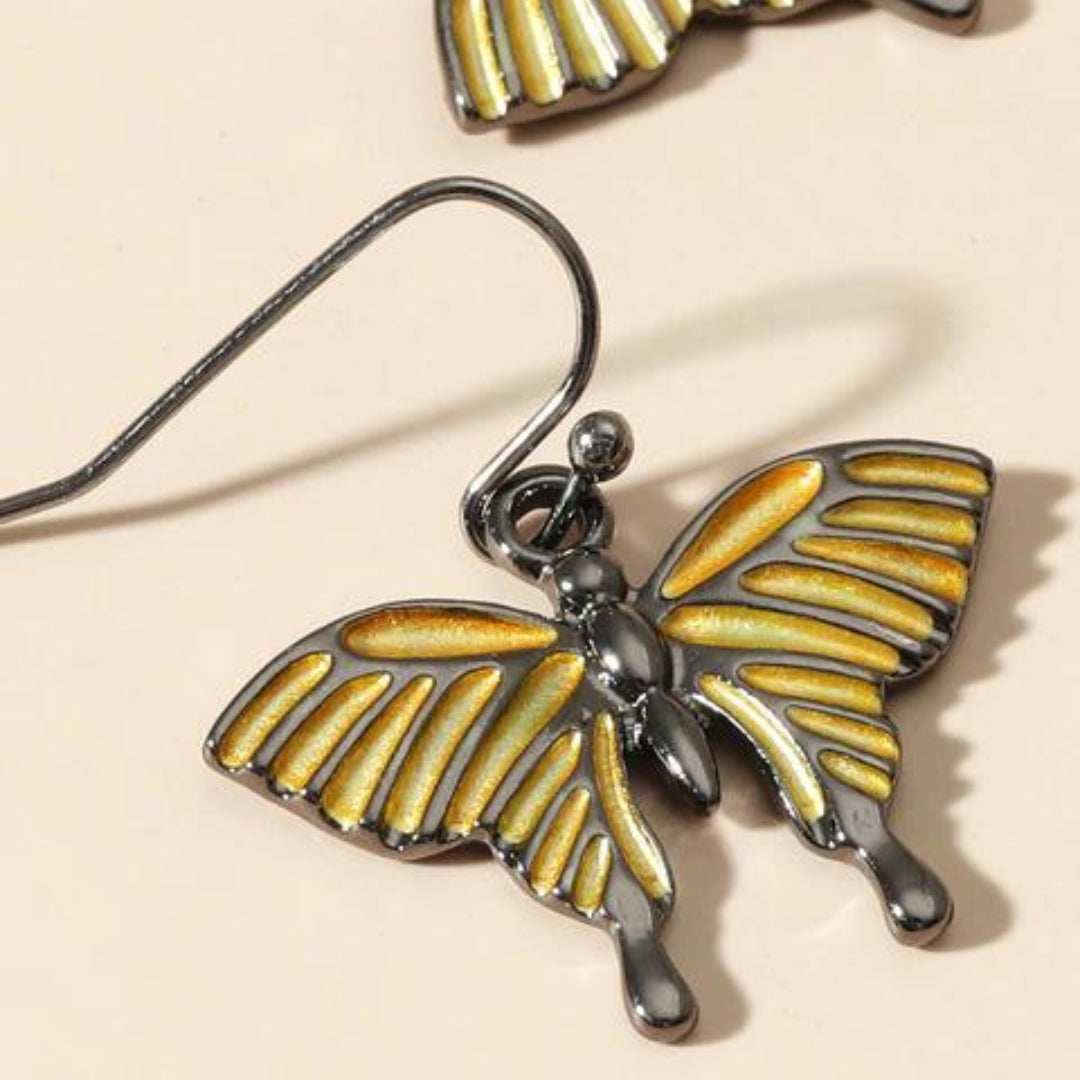 Boucles d'oreilles papillon bohème en argent sterling