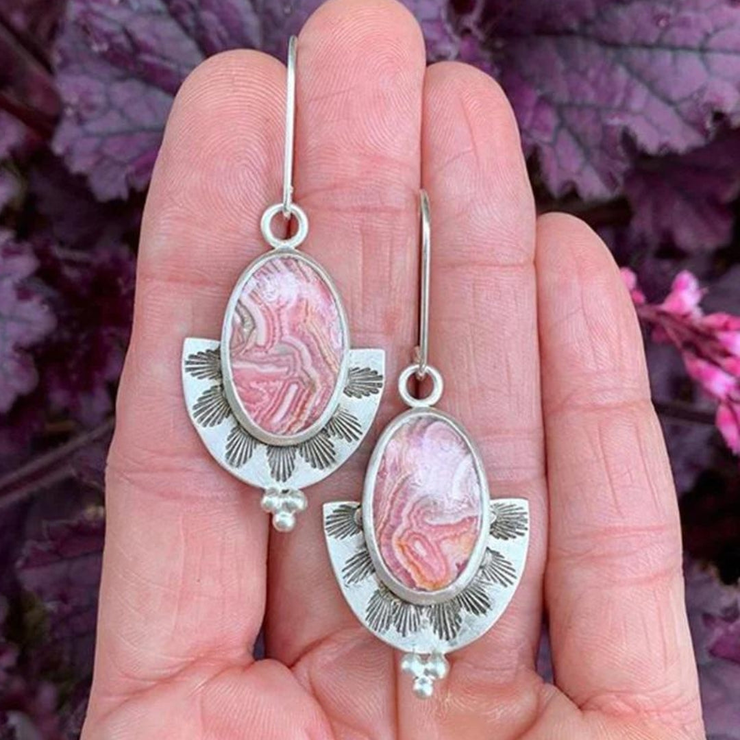 Boucles d'oreilles en acrylique bohème en argent sterling