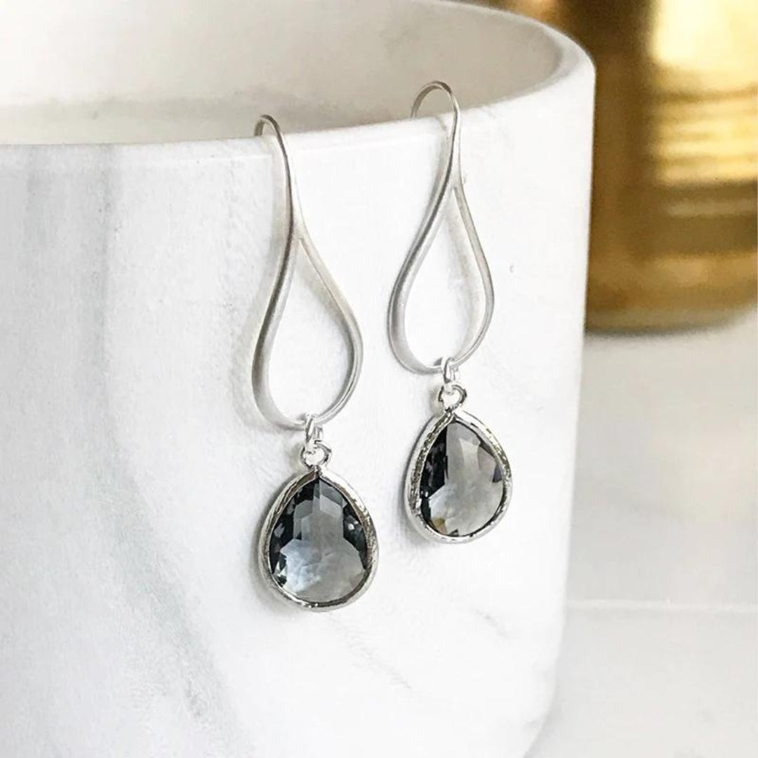 Boucles d'oreilles pendantes en zircon bohème en argent sterling