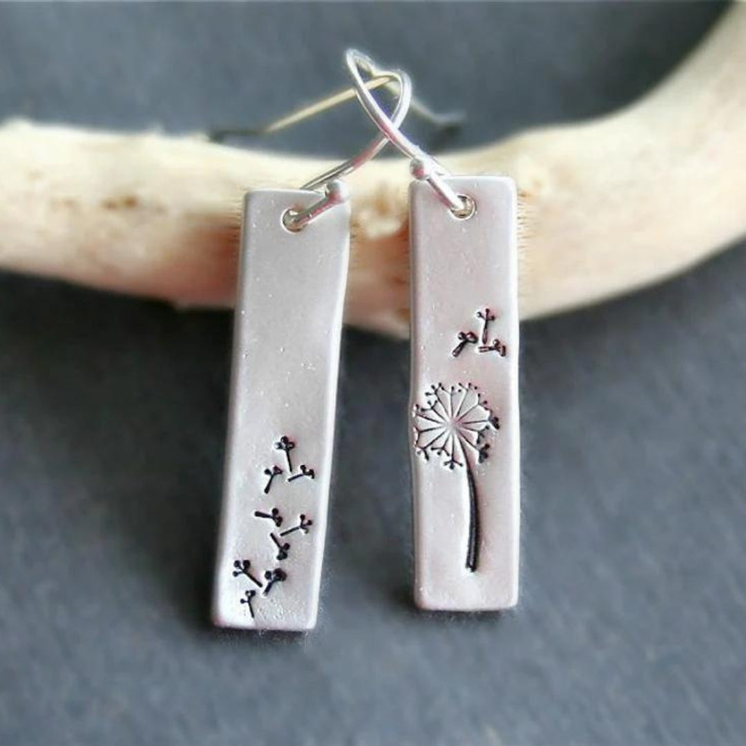 Boucles d'oreilles rectangulares bohème en argent