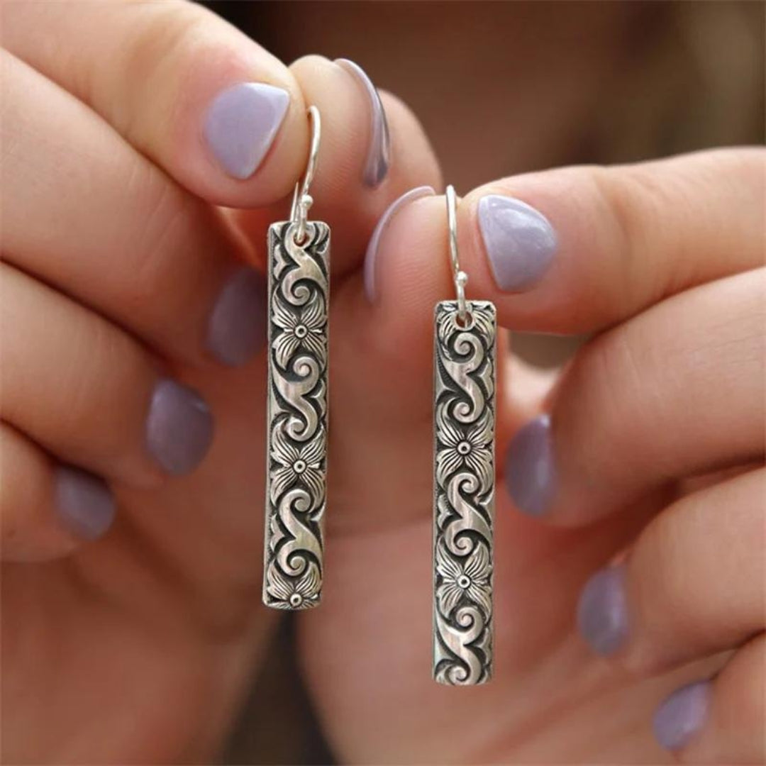 Boucles d'oreilles mandala bohème plaquées argent