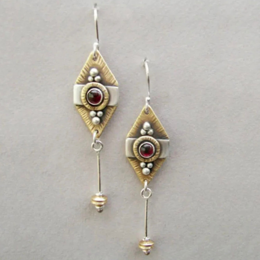 Boucles d'oreilles bohèmes désert argenté