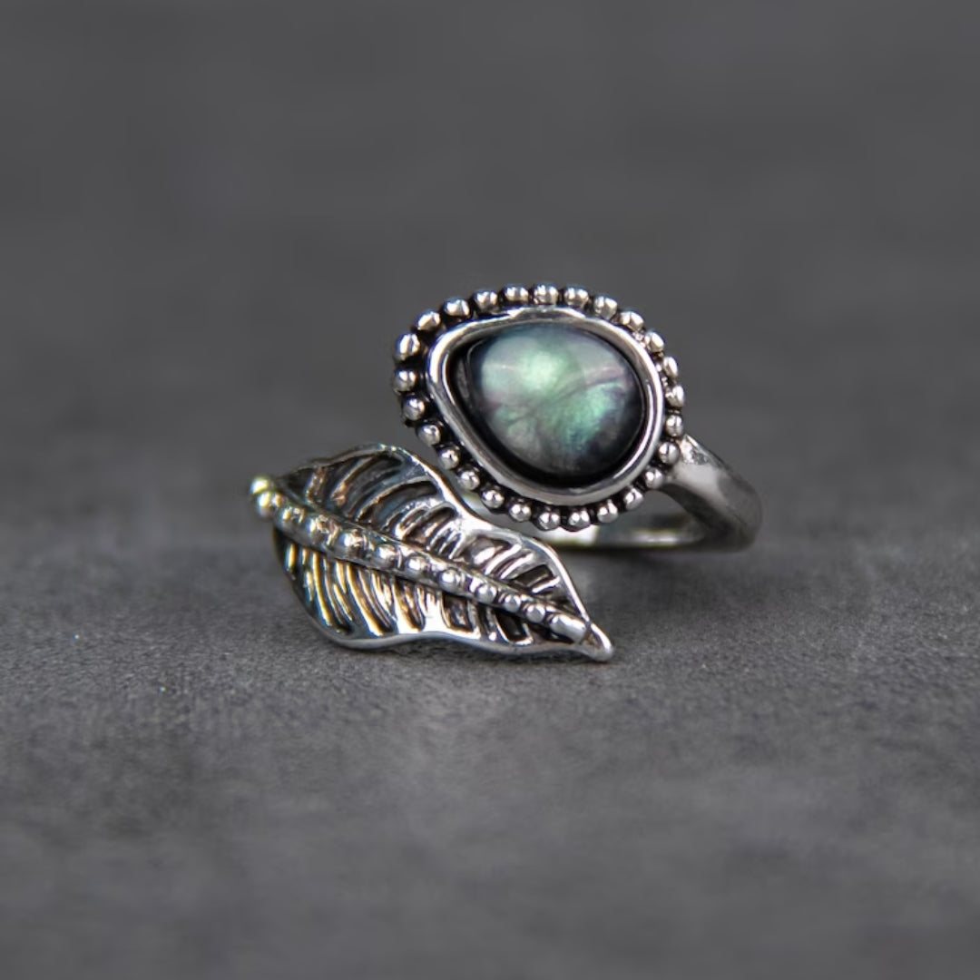 Bague en pierre d'onyx vintage