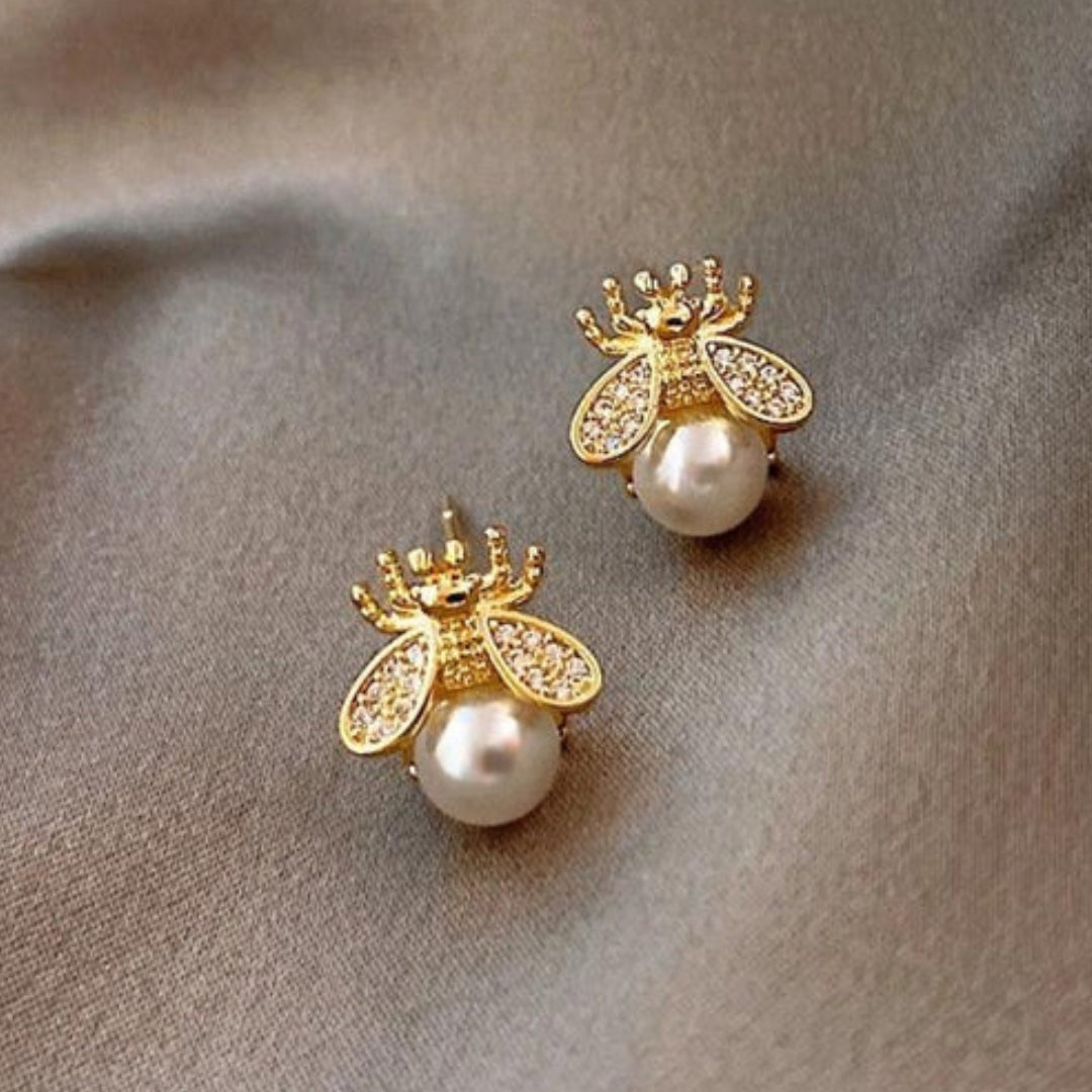 Boucles d'oreilles élégantes en perles d'abeille