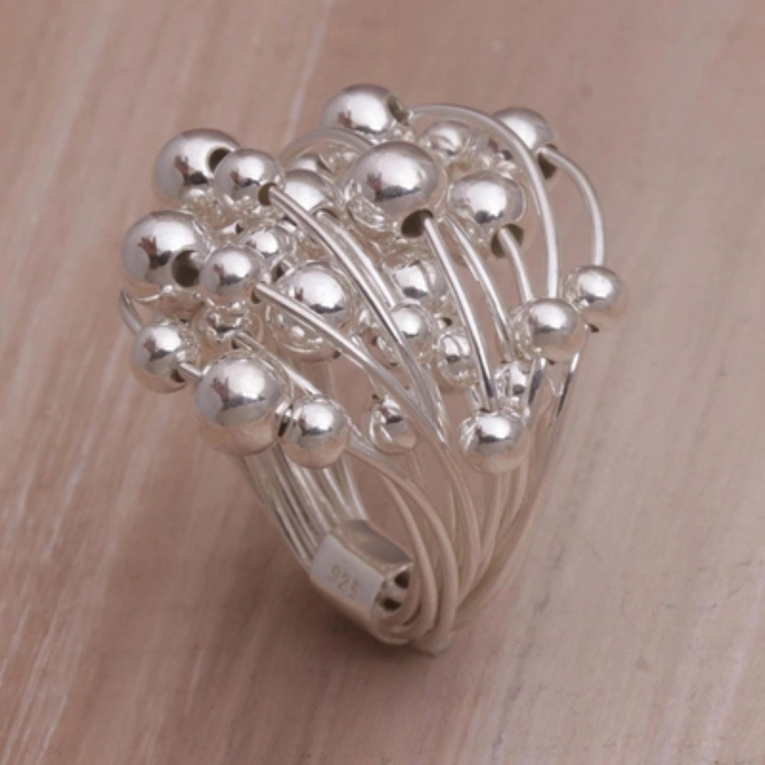 Bague Vintage en Argent pour Jeunes Pousses de Plantes
