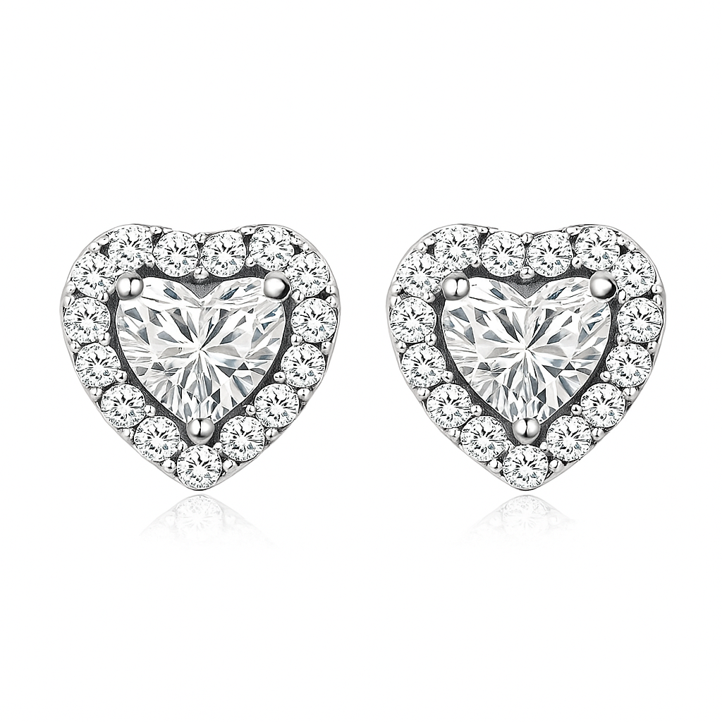 BOUCLES D'OREILLES Cœur Luna en argent