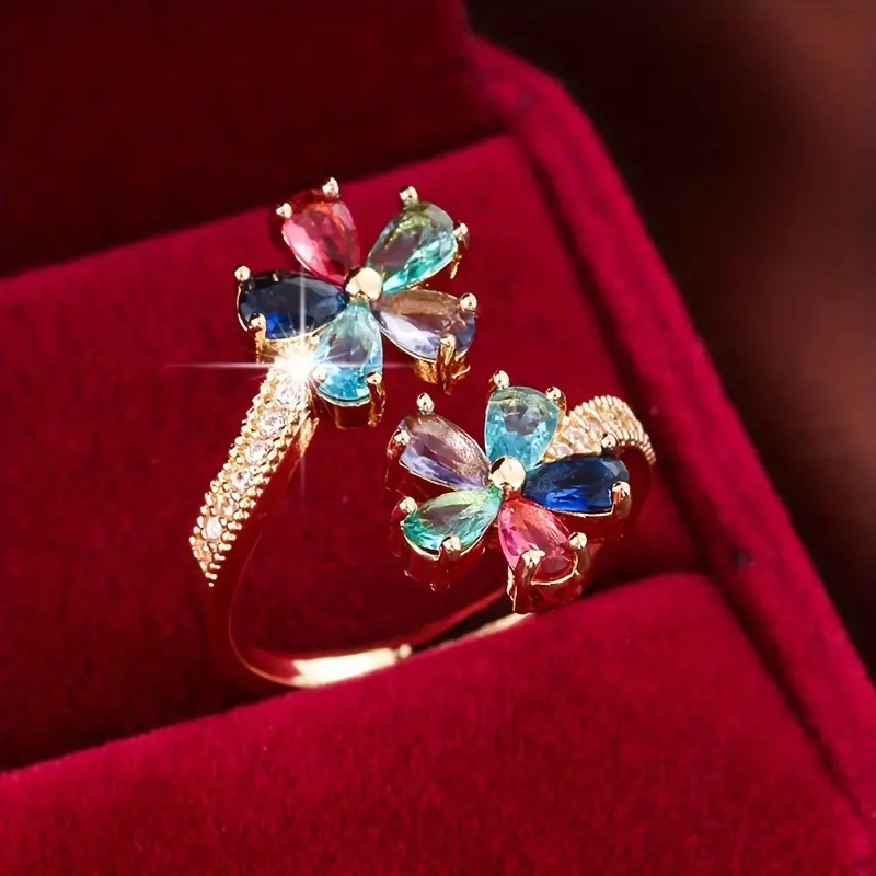 Bague Ouverte Colorée Marguerite