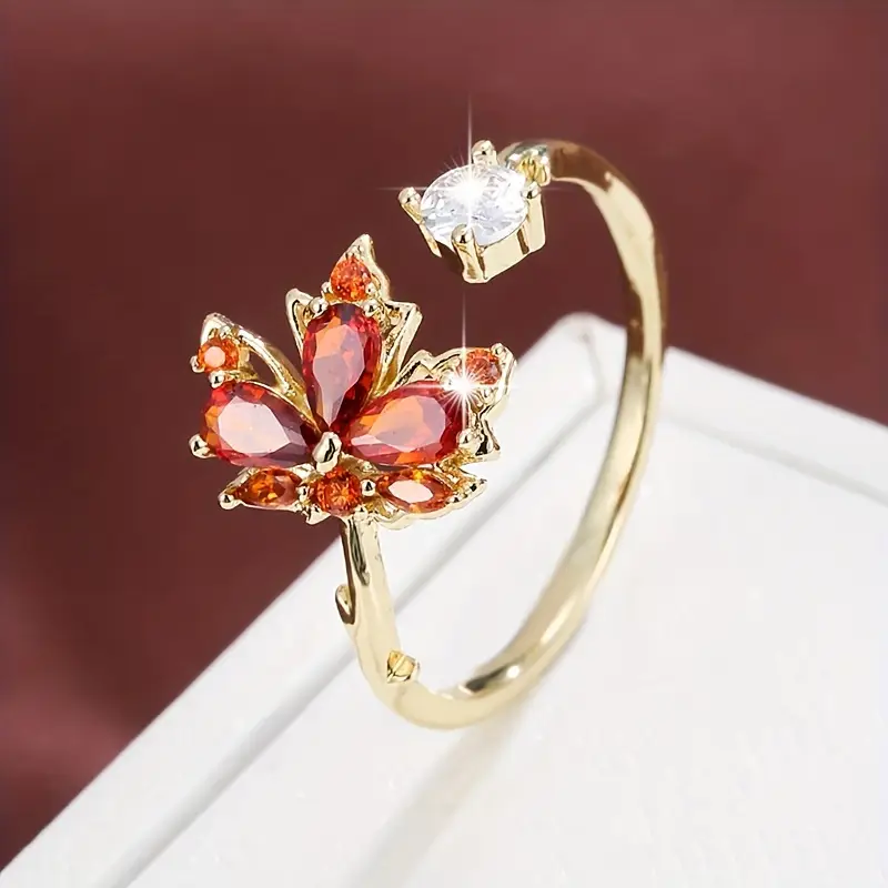 Anne ouverte en cristal feuillage