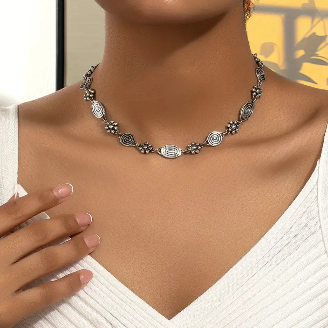 Collier Vintage Exotique en Argent