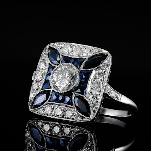 Bague brillante en zirconium bleu foncé