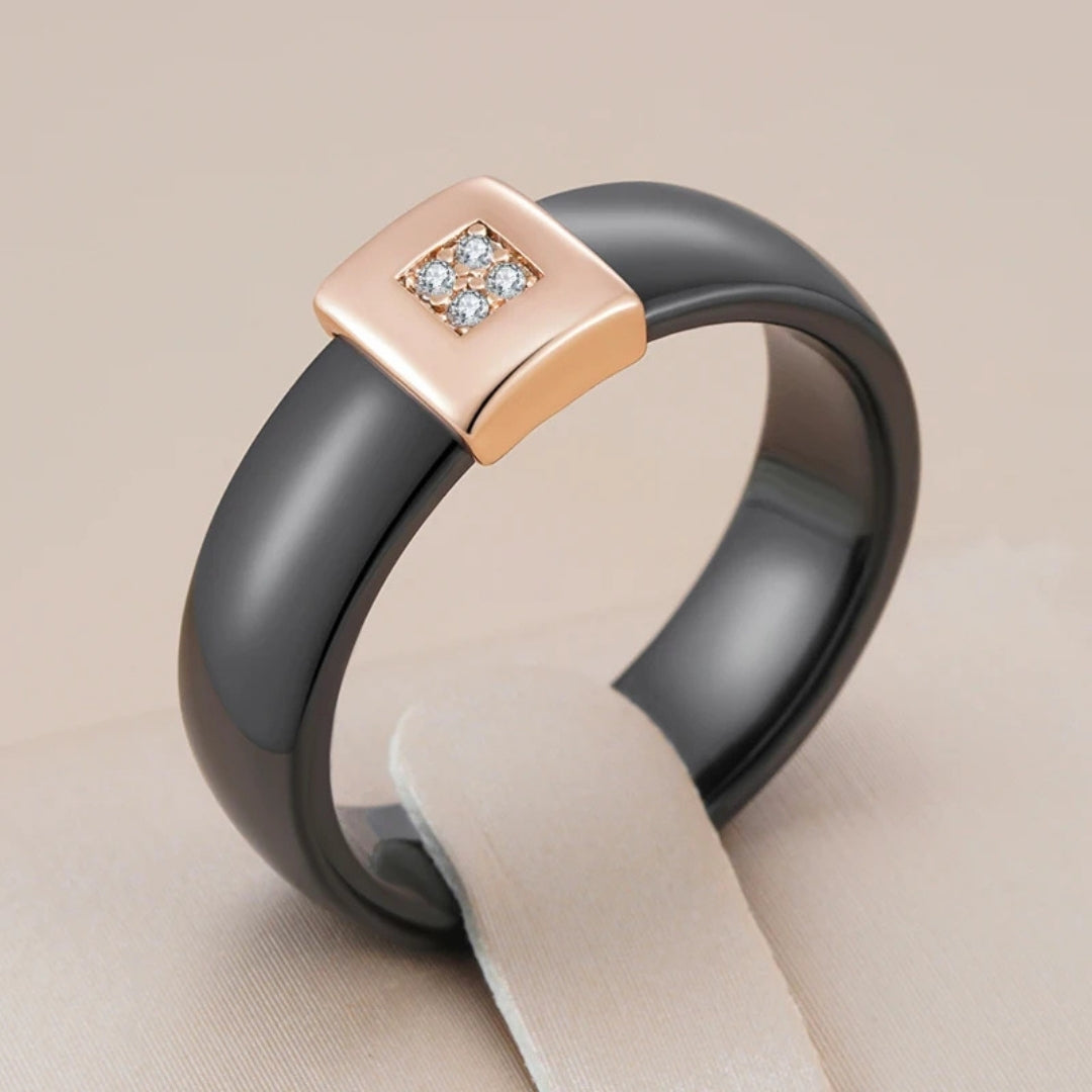 Bague élégante en or noir