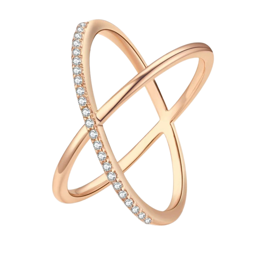 Bague élégante à boucle lumineuse