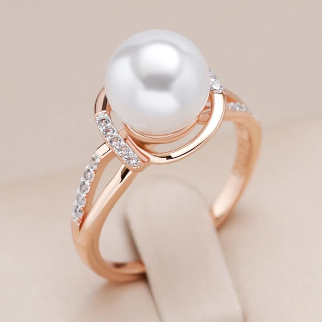 Bague Élégante Pailletée en Or