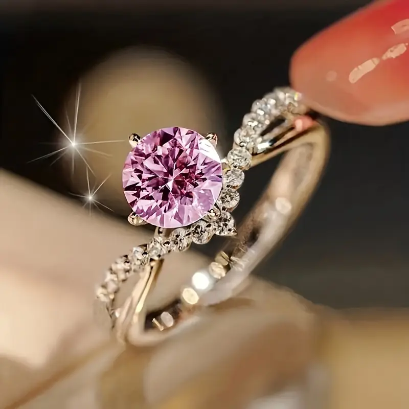 Bague en cristal exotique rose
