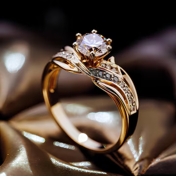 Bague en zirconium doré exotique