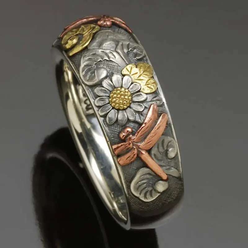 Bague Argentée Florale