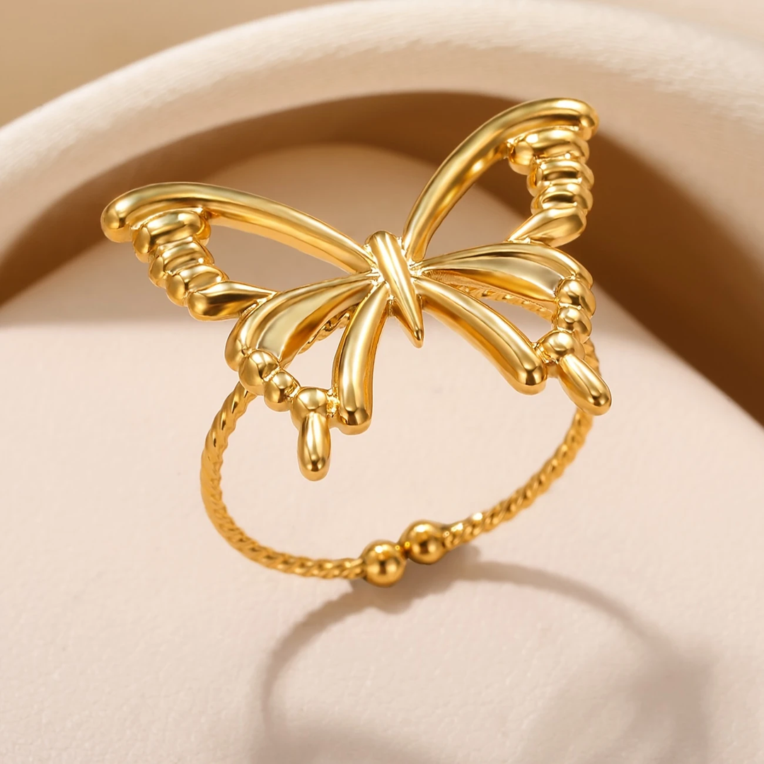 Bague Fine Papillon en Or