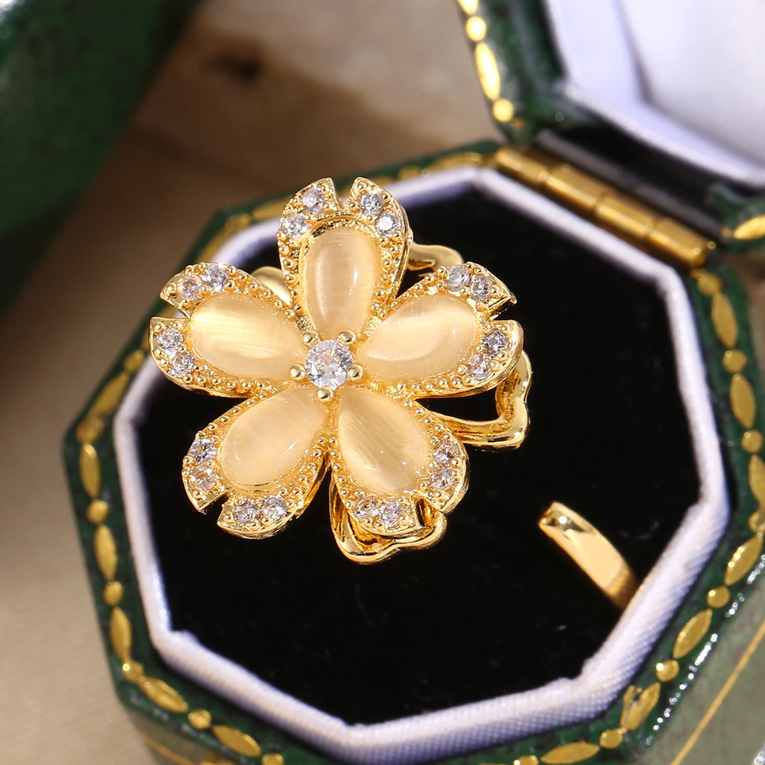 Bague brillante Daisy dorée