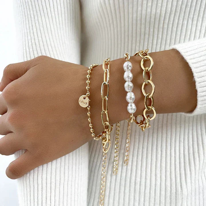 Bracelet de perles en or