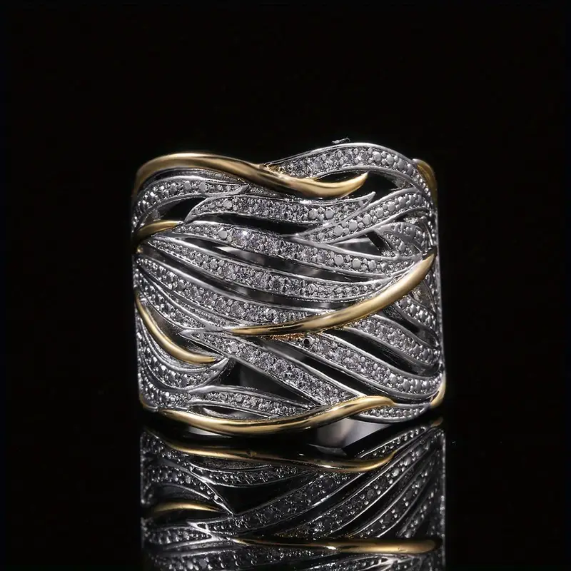 Bague brillante en or et argent
