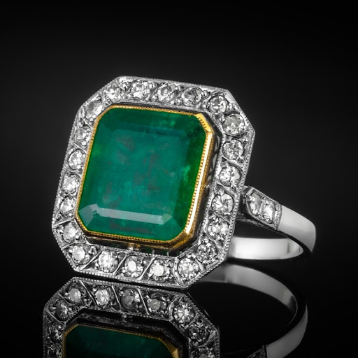 Anneau en Cubic Incrusté Vert