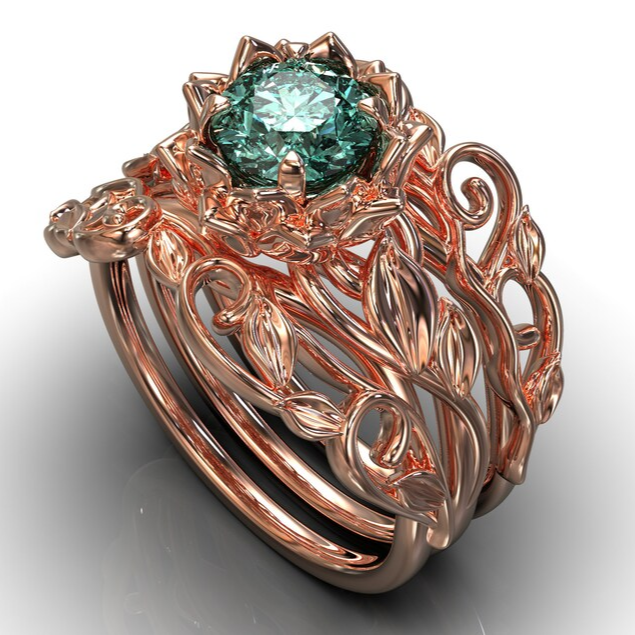 Bague en Cristal Rose Verte