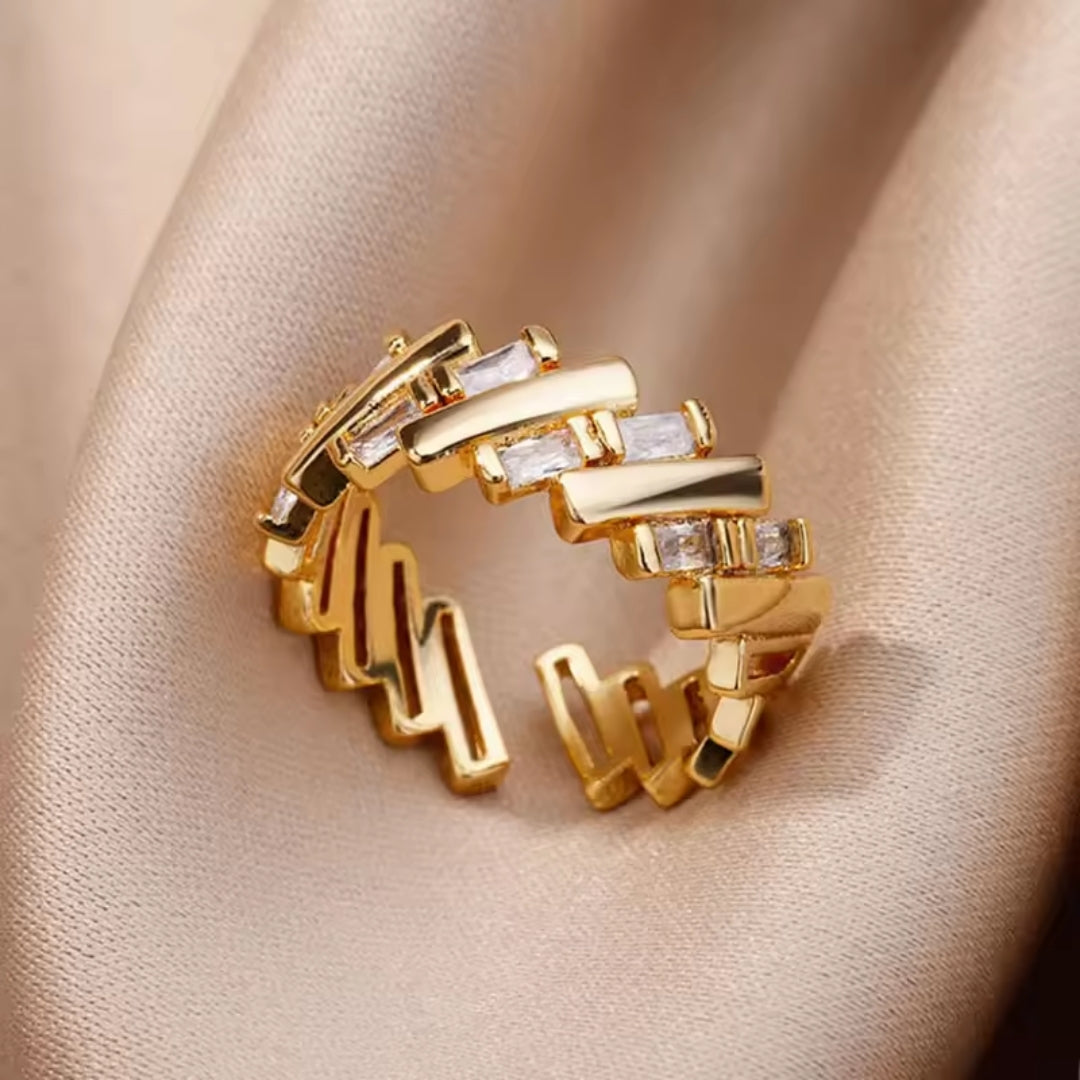 Bague en or ajustable à forme irrégulière