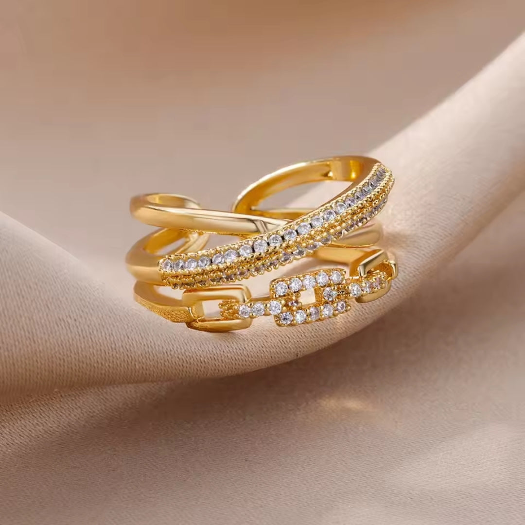 Bague lumineuse ajustable en couches