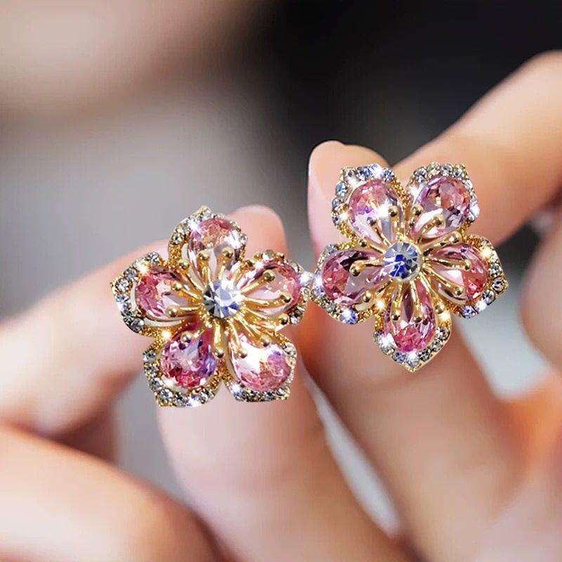 Boucles d'oreilles en zirconia multicolore en argent sterling